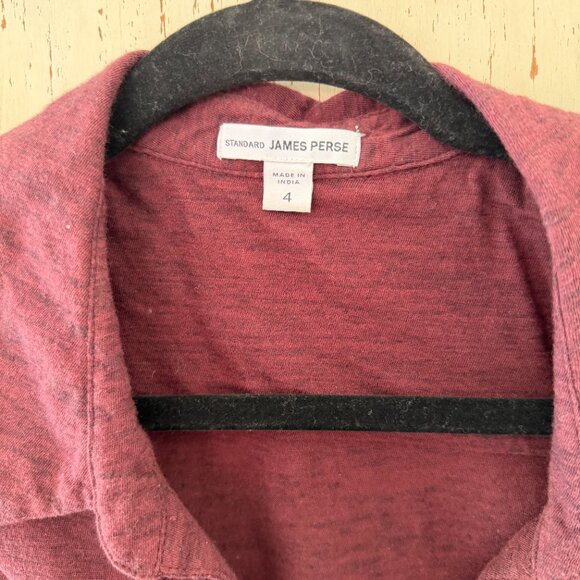 JAMES PERSE HEATHER MAROON POCKET SHIRT - Picture 6 of 6